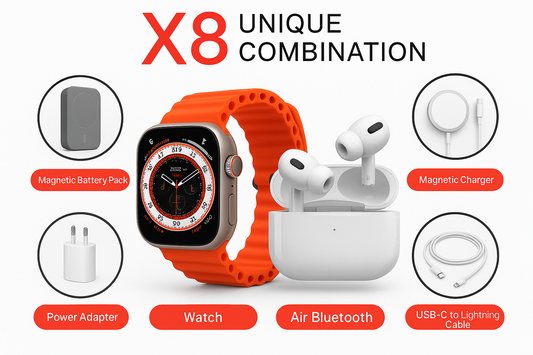 X8 Smartwatch with Power Bank and Wireless Earphone
