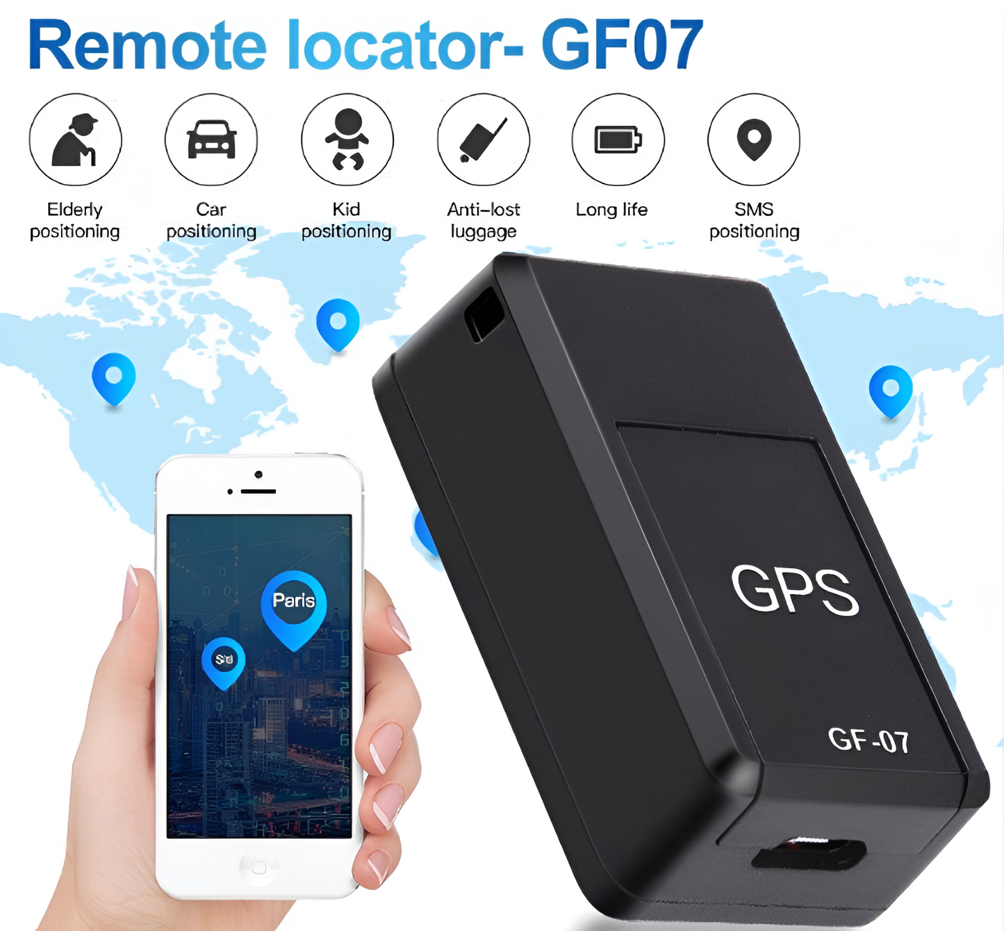 Mini GPS Tracker - GF07 Mini Smart GPS Real-Time Tracking Locator Magnetic
